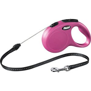 Flexi New Classic Pink Dog Lead - 5m Reflective Flexi New Classic Pink Dog Lead - 5m Reflective