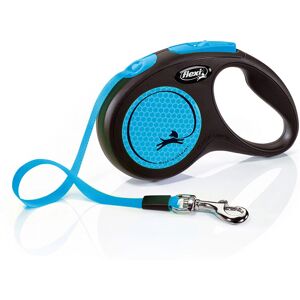 Flexi Neon Dog Lead - 5m Blue/Black, Reflective, Adjustable Flexi Neon Dog Lead - 5m Blue/Black, Reflective, Adjustable
