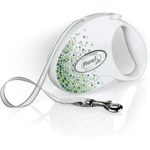 FLEXI Glam Splash Leaf Dog Leash - Swarovski Crystal, 5m, White FLEXI Glam Splash Leaf Dog Leash - Swarovski Crystal, 5m, White