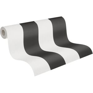 LIVING WALLS Papier Peint Noir & Blanc Rayures - Type de Papier - Publicité LIVING WALLS Papier Peint Noir & Blanc Rayures - Type de Papier - Publicité