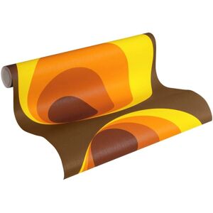 AS Creations Retro 70s Big Circle Wallpaper Brown Orange Yellow - Wallpaper AS Creations Retro 70s Big Circle Wallpaper Brown Orange Yellow - Wallpaper