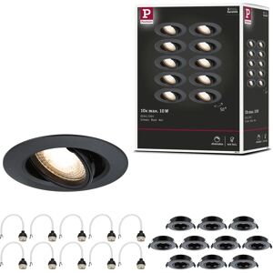 Paulmann 92117 Recessed Light Set - Adjustable, 90mm, 10x10W, Black Paulmann 92117 Recessed Light Set - Adjustable, 90mm, 10x10W, Black