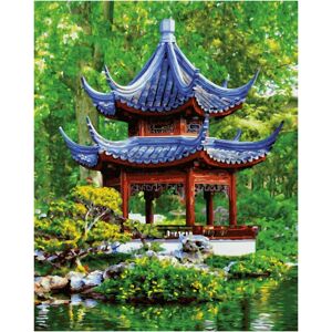 Schipper 609130850 Color by Numbers Kit - Pagoda in Japanese Garden - Coloring Book Schipper 609130850 Color by Numbers Kit - Pagoda in Japanese Garden - Coloring Book