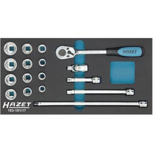 Hazet 163-181/17 Socket Set - External Hexagon Traction - 17 Tools Hazet 163-181/17 Socket Set - External Hexagon Traction - 17 Tools