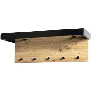 Haku Wall Coat Rack - 5 Hooks, Wood & Metal, 70x24 cm Haku Wall Coat Rack - 5 Hooks, Wood & Metal, 70x24 cm