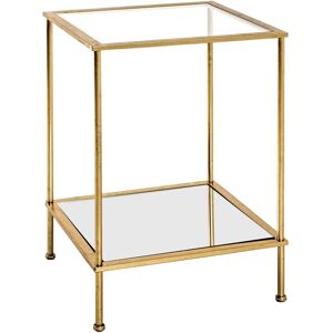 Haku Small Side Table - Safety Glass - Gold Frame - 39x39x55cm Haku Small Side Table - Safety Glass - Gold Frame - 39x39x55cm