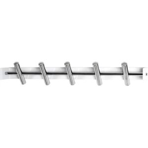 Haku White Metal Wall Coat Rack - 5 Hooks, 60x10cm Haku White Metal Wall Coat Rack - 5 Hooks, 60x10cm