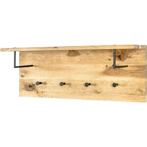Haku Wandkapstok - 4 Haken - 80x30 cm - Hout & Metaal Haku Wandkapstok - 4 Haken - 80x30 cm - Hout & Metaal