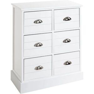 HAKU Meubels Witte 6-Lade Kast - Kast HAKU Meubels Witte 6-Lade Kast - Kast