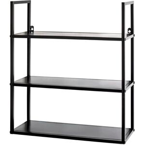 HAKU Wall Shelf - Metal Lacquered, 3 Tiers, Black - Wall Shelf HAKU Wall Shelf - Metal Lacquered, 3 Tiers, Black - Wall Shelf