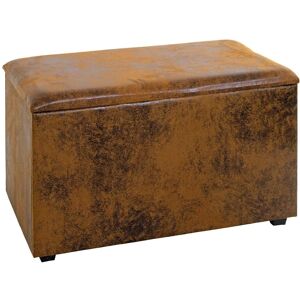 Haku Banc de rangement vintage marron MDF tissu - Banc de rangement - Publicité Haku Banc de rangement vintage marron MDF tissu - Banc de rangement - Publicité