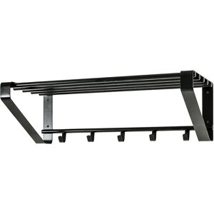 Haku Wall Coat Rack 65x20cm Black 5 Hooks Metal Haku Wall Coat Rack 65x20cm Black 5 Hooks Metal