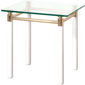 Haku Moebel Haku Side Table - White / Gold - 42x42x44 cm Haku Moebel Haku Side Table - White / Gold - 42x42x44 cm