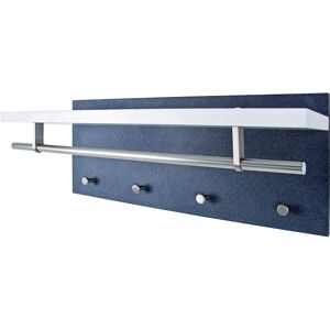Haku Wall Coat Rack - 4 Hooks, MDF & Metal - White/Granite/Steel - 75x30cm Haku Wall Coat Rack - 4 Hooks, MDF & Metal - White/Granite/Steel - 75x30cm