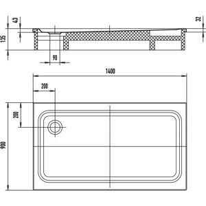 Kaldewei Superplan Classic Duschwanne - Rutschfest, 90x140cm Kaldewei Superplan Classic Duschwanne - Rutschfest, 90x140cm