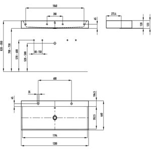 Kaldewei Silenio Wand-Doppelwaschtisch 120x46cm - Badwaschtisch Kaldewei Silenio Wand-Doppelwaschtisch 120x46cm - Badwaschtisch