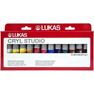 Lukas Cryl Studio Acrylic Paint Set - Versatile, 12x20ml Lukas Cryl Studio Acrylic Paint Set - Versatile, 12x20ml