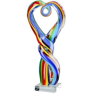 GILDE Herzförmige Glaskulptur - Bunt Dekorationsfigur GILDE Herzförmige Glaskulptur - Bunt Dekorationsfigur