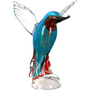 GILDE Casablanca Blauwe Glazen Vogelbeeld - Wanddecoratie GILDE Casablanca Blauwe Glazen Vogelbeeld - Wanddecoratie