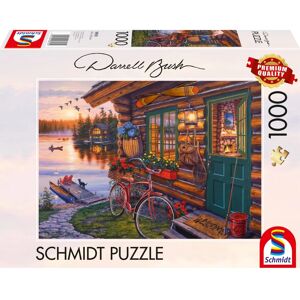 Schmidt Darrell Bush: Lakeside Cabin with Bike - Jigsaw Puzzle Schmidt Darrell Bush: Lakeside Cabin with Bike - Jigsaw Puzzle