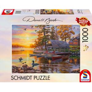 Schmidt Darrell Bush Bådhus med kanoer Puslespil - 1000 Stykker Schmidt Darrell Bush Bådhus med kanoer Puslespil - 1000 Stykker