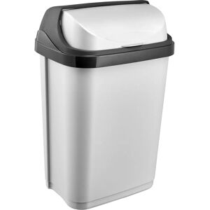 Keeeper 10L Srebrny Kosz na Śmieci - Przesuwane Wieczko - Łatwo Czyścić Keeeper 10L Srebrny Kosz na Śmieci - Przesuwane Wieczko - Łatwo Czyścić