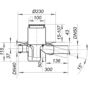 DALLMER - 46 SE - DN40 - 100x100 mm - Bodenablauf DALLMER - 46 SE - DN40 - 100x100 mm - Bodenablauf