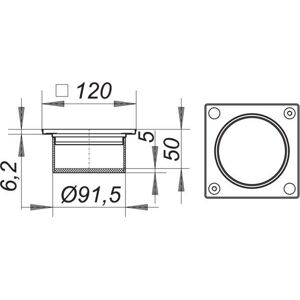 DALLMER V S10/120 V4A - 120 x 120 mm Aufsatzrahmen DALLMER V S10/120 V4A - 120 x 120 mm Aufsatzrahmen