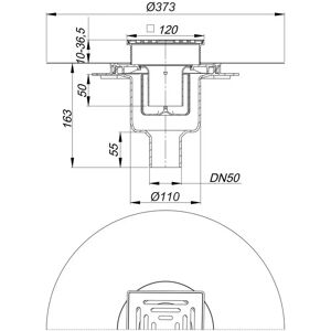 Dallmer Bodenablauf - DallDrain Select, DN50/DN100, 120x120mm Dallmer Bodenablauf - DallDrain Select, DN50/DN100, 120x120mm