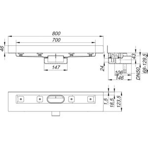 Dallmer - Modell 523105 - Edelstahl-Duschrinne - 700mm Dallmer - Modell 523105 - Edelstahl-Duschrinne - 700mm