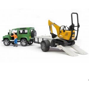 BRUDER Land Rover Defender mit Anhänger, Bagger und Arbeiter - Spielzeugauto-Set BRUDER Land Rover Defender mit Anhänger, Bagger und Arbeiter - Spielzeugauto-Set