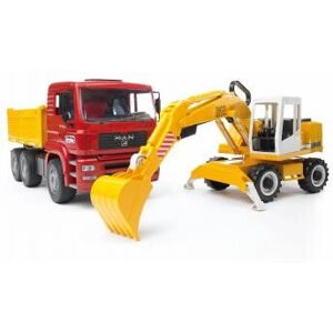 BRUDER BRUDER MAN TGA Bouwtruck met Liebherr Graafmachine - Bouwvoertuig BRUDER BRUDER MAN TGA Bouwtruck met Liebherr Graafmachine - Bouwvoertuig