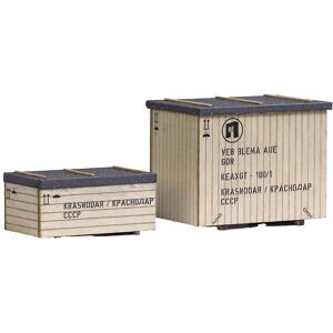 Busch H0 houten machinekisten, 2 stuks Busch H0 houten machinekisten, 2 stuks