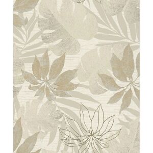 Marburg Beige Avalon Tapete - Blattmotiv, Lichtbeständig, 0,53x10,05m Marburg Beige Avalon Tapete - Blattmotiv, Lichtbeständig, 0,53x10,05m