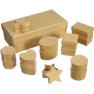 Folia Set di Scatole di Cartone - Varie Forme, Naturale, 15 pezzi Folia Set di Scatole di Cartone - Varie Forme, Naturale, 15 pezzi