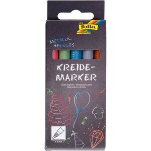 Marqueurs à la craie Folia Effets Métalliques Lot de 5 - Pack de 2 Bleu, Blanc/Lilas, Gris/Jaune, Rouge Fluo Marqueurs à la craie Folia Effets Métalliques Lot de 5 - Pack de 2 Bleu, Blanc/Lilas, Gris/Jaune, Rouge Fluo