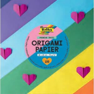 Folia 89820 Origami Paper - 10 Colors - 70 g/m² - 20x20 cm - Set of 100 Folia 89820 Origami Paper - 10 Colors - 70 g/m² - 20x20 cm - Set of 100