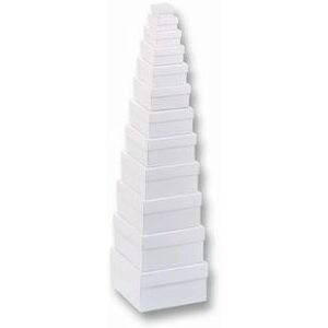 Conjunto de 12 caixas de presente quadradas FOLIA - 12 tamanhos brancos Conjunto de 12 caixas de presente quadradas FOLIA - 12 tamanhos brancos