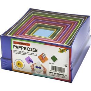 Folia Caixas de Presente - Caixas Quadradas Coloridas - 12 Pçs Folia Caixas de Presente - Caixas Quadradas Coloridas - 12 Pçs