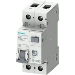 Siemens Model 5SU13567KK16 - 2P 16A 30mA differentialafbryder Siemens Model 5SU13567KK16 - 2P 16A 30mA differentialafbryder