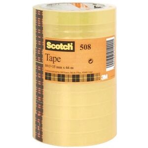 3M 5081566 Transparent Stationery Tape - 66m, 15mm, 10 Rolls 3M 5081566 Transparent Stationery Tape - 66m, 15mm, 10 Rolls