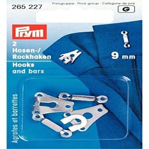 Prym Silver Fasteners - Pack of 2 - Fasteners for Trousers Prym Silver Fasteners - Pack of 2 - Fasteners for Trousers