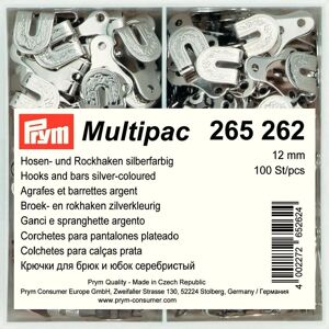 Prym Silver Hook & Bar Fasteners - 12mm Pack of 100 - Dressmaking Prym Silver Hook & Bar Fasteners - 12mm Pack of 100 - Dressmaking