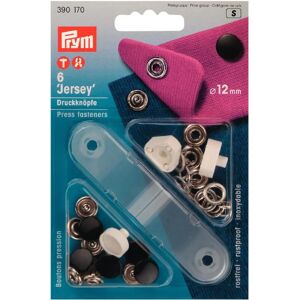 Pressions Prym Jersey - Noir - 12mm - Pack de 6 - Press fasteners Pressions Prym Jersey - Noir - 12mm - Pack de 6 - Press fasteners