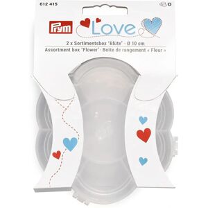 Boîte de rangement Prym Love - 2 compartiments transparents - 10cm Ø - Publicité Boîte de rangement Prym Love - 2 compartiments transparents - 10cm Ø - Publicité