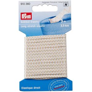Prym Långt stretch-elastiskt band - Vit - 3,5mm - 5m - Elastiskt Prym Långt stretch-elastiskt band - Vit - 3,5mm - 5m - Elastiskt