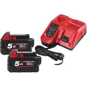 Set di utensili Milwaukee M18NRG-502 con 2 batterie e caricabatterie Set di utensili Milwaukee M18NRG-502 con 2 batterie e caricabatterie