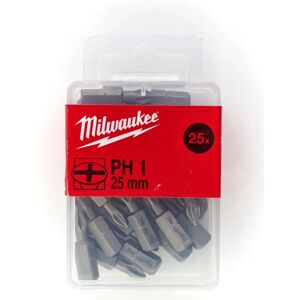Inserti cacciavite Milwaukee PH1 25mm - 25 pezzi Inserti cacciavite Milwaukee PH1 25mm - 25 pezzi