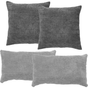 ANDIAMO - Cord Kissen Emy - Grau - 4er Set - Pillow ANDIAMO - Cord Kissen Emy - Grau - 4er Set - Pillow