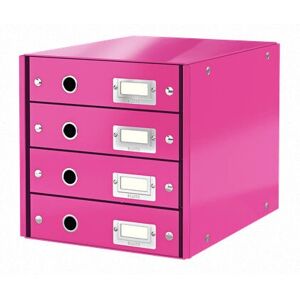 Leitz Pink A4 Opbevaringsboks - Moderne Design & 4 Skuffer Leitz Pink A4 Opbevaringsboks - Moderne Design & 4 Skuffer